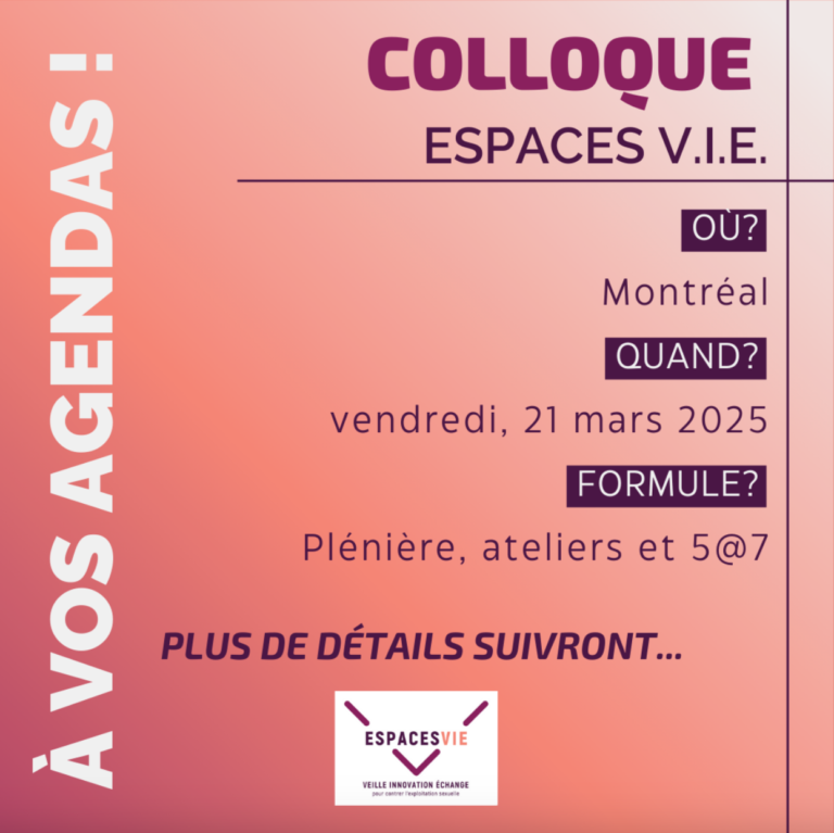 Colloque Espaces V.I.E. 2025 : Rendez-vous à Montréal !